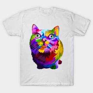 Magic Cat - Colorful Cat Painting T-Shirt